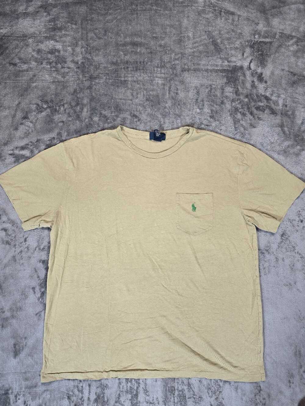 Vintage Y2K Polo Pocket T Shirt Size Large Beige